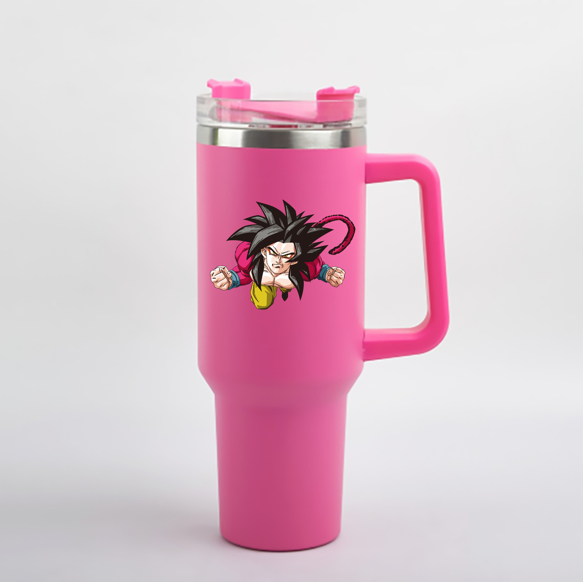 （画像用） ドラゴンボール 孫悟空（そん ごくう）Son Goku カカロット DRAGON BALL Kakarotto 1200mL車用タンブラー - クリスタルステッカー（プラスチックストロー付き）